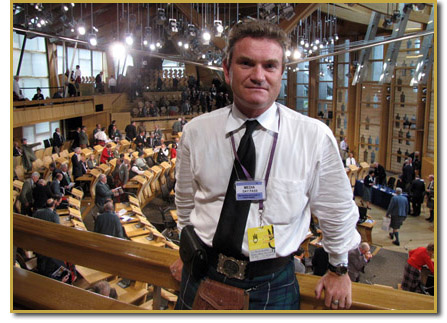 Hamish Burgess at Clan Convention at Scottish Parliament