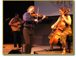 Wilmont Kahaialii, Alasdir Fraser and Natalie Haas at the Maui Arts & Cultural Center